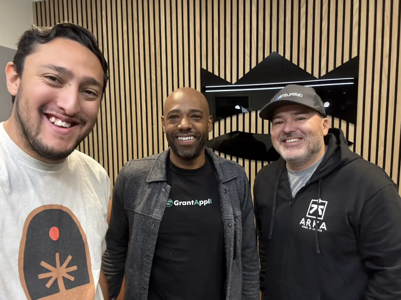 3 men in happy face