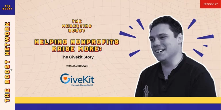 marketing material for a service called GiveKit, focused on helping nonprofits.